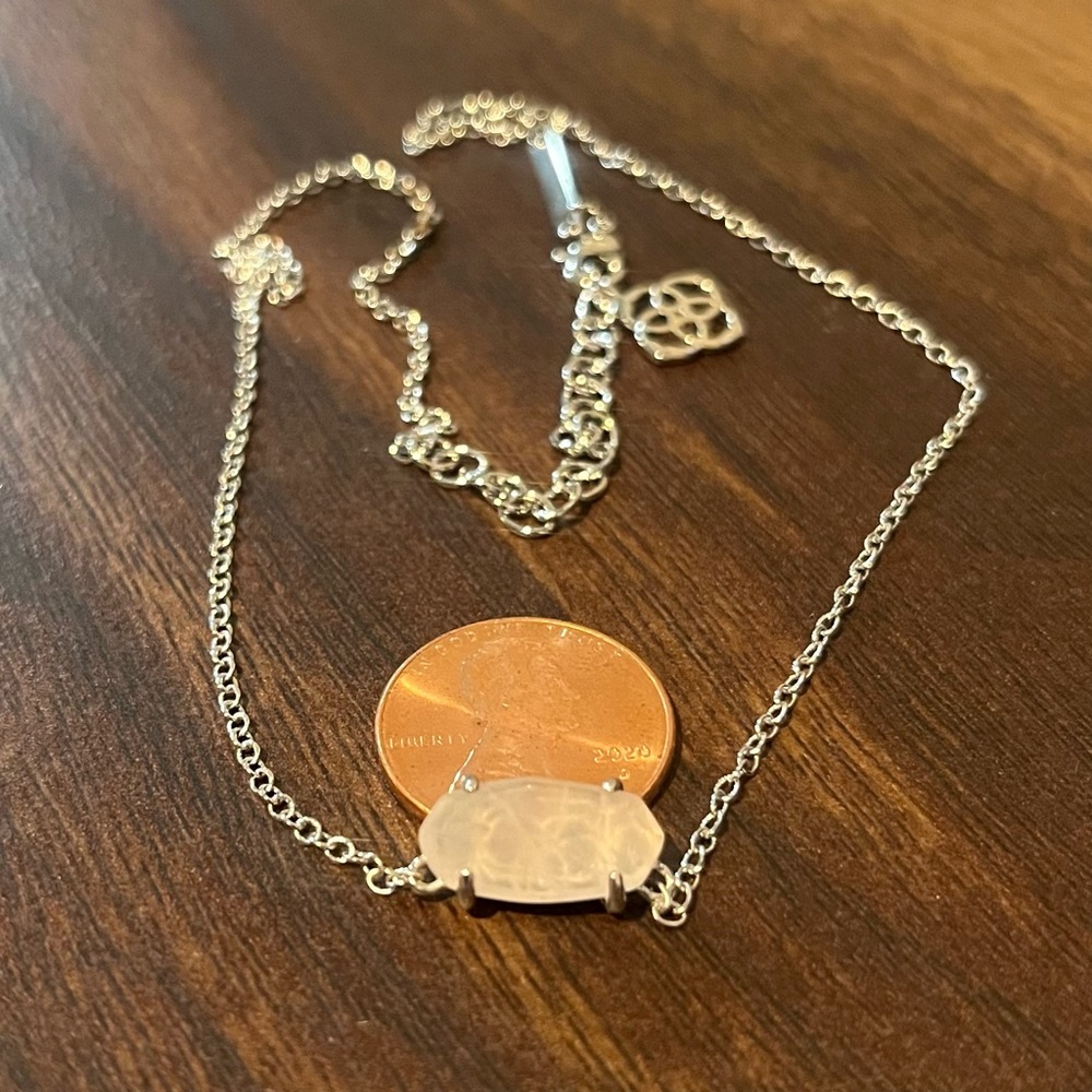 Kendra Scott EvER Necklace - VERY pale pink, almost white